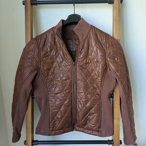 Prana Women Brown Quilted Jacket - Size M